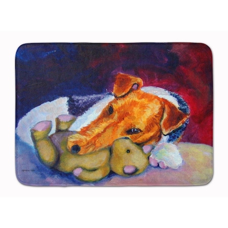 Carolines Treasures Fox Terrier and Teddy Bear Machine Washable Memory Foam Mat 7355RUG